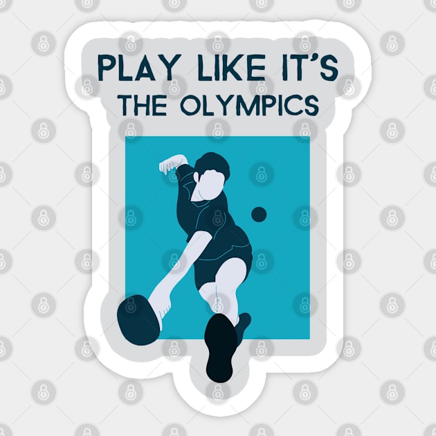 Play Like It's The Olympic Table Tennis Sticker by Freckle Face